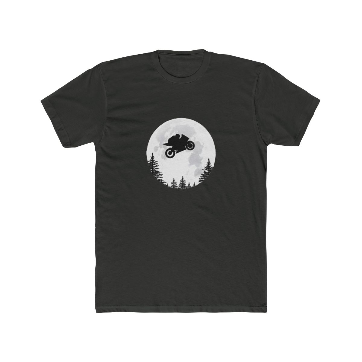Flying MotoGP Motorbike Over Moon T Shirt - Racing Fantasy Gift - alternate angle 5, merchandise