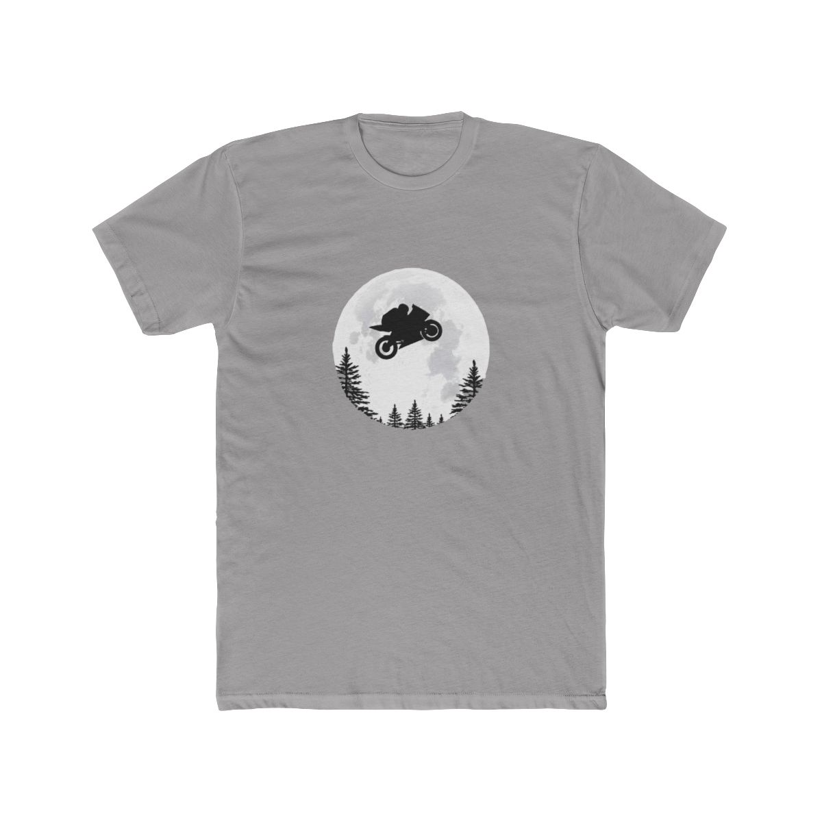 Flying MotoGP Motorbike Over Moon T Shirt - Racing Fantasy Gift - alternate angle 3, merchandise
