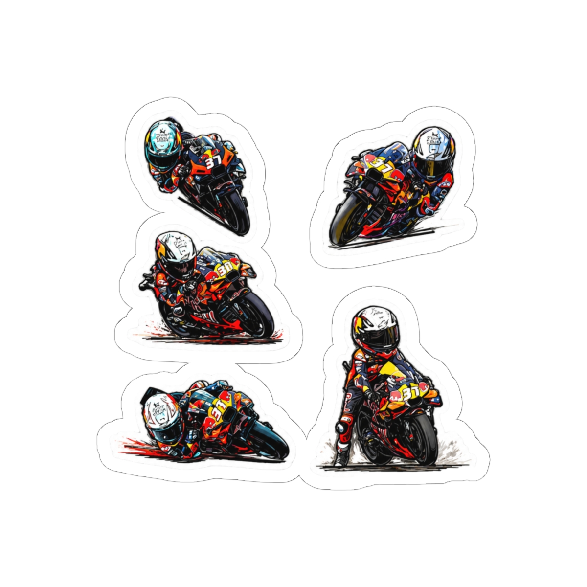 Pedro Acosta MotoGP Racing Sticker Pack | Vibrant Vinyl Decals for Fans