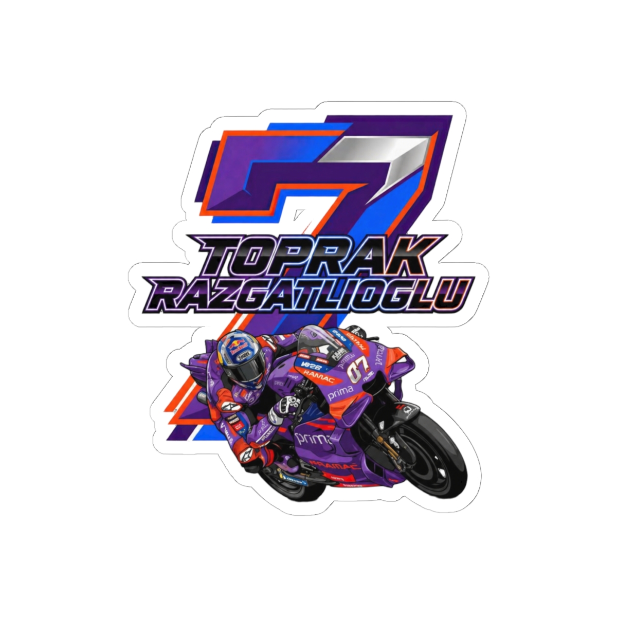 Toprak 7 MotoGP Modern Racing Bike Graphic Bold Sticker | Moto Fan Decal