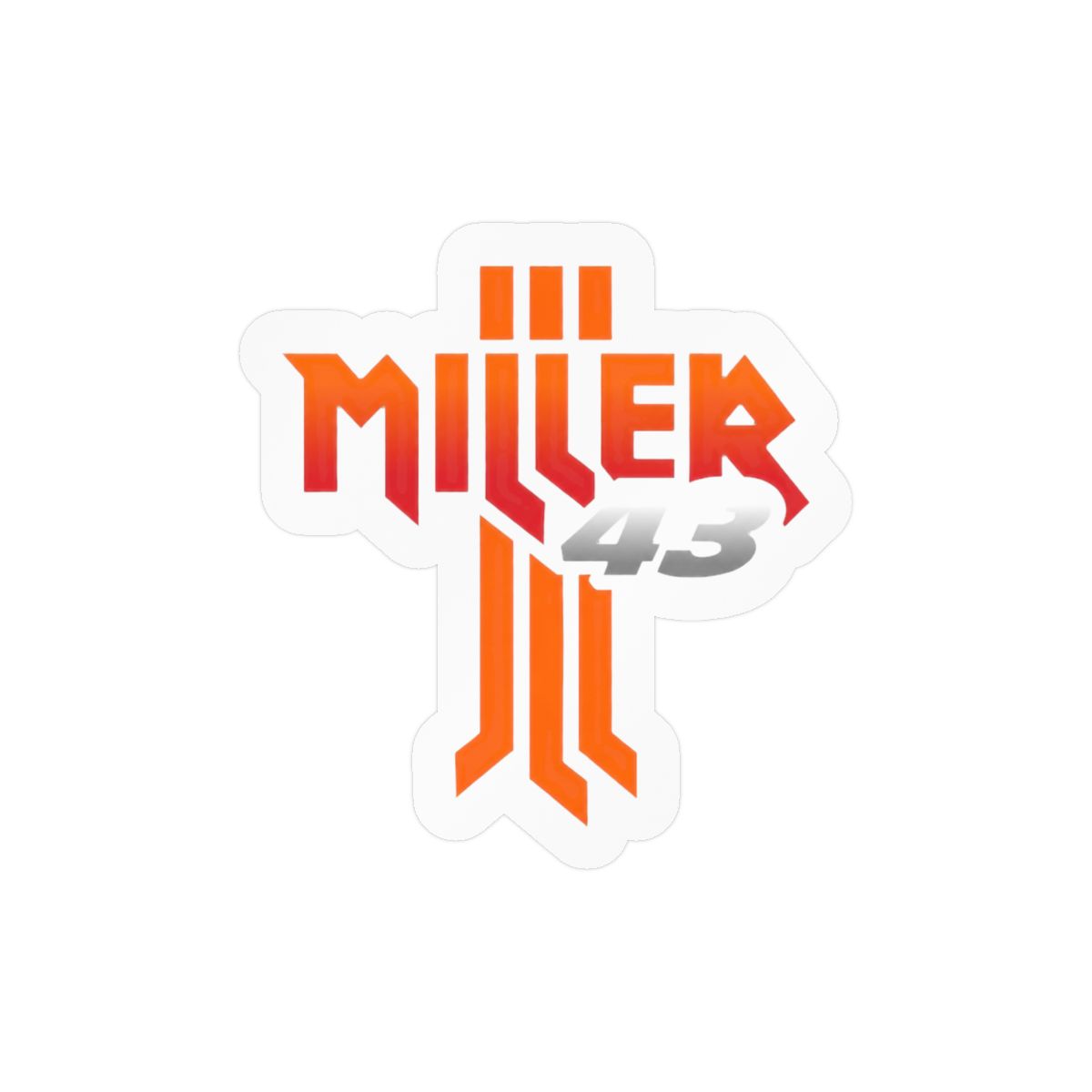 Jack Miller 43 MotoGP Bold Racing Sticker | Moto Fan Vinyl Decal
