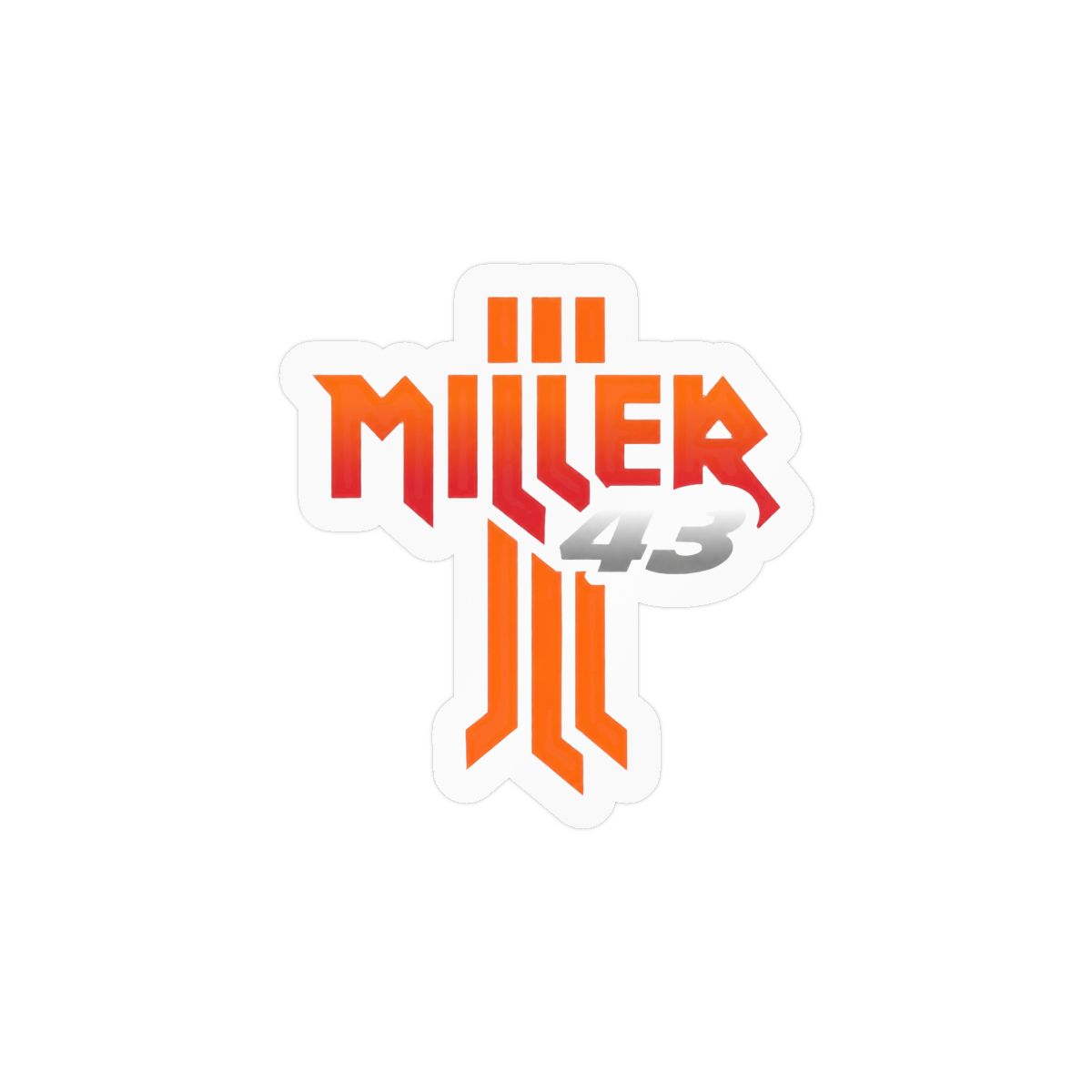 Jack Miller 43 MotoGP Bold Racing Sticker | Moto Fan Vinyl Decal - alternate angle 1, merchandise