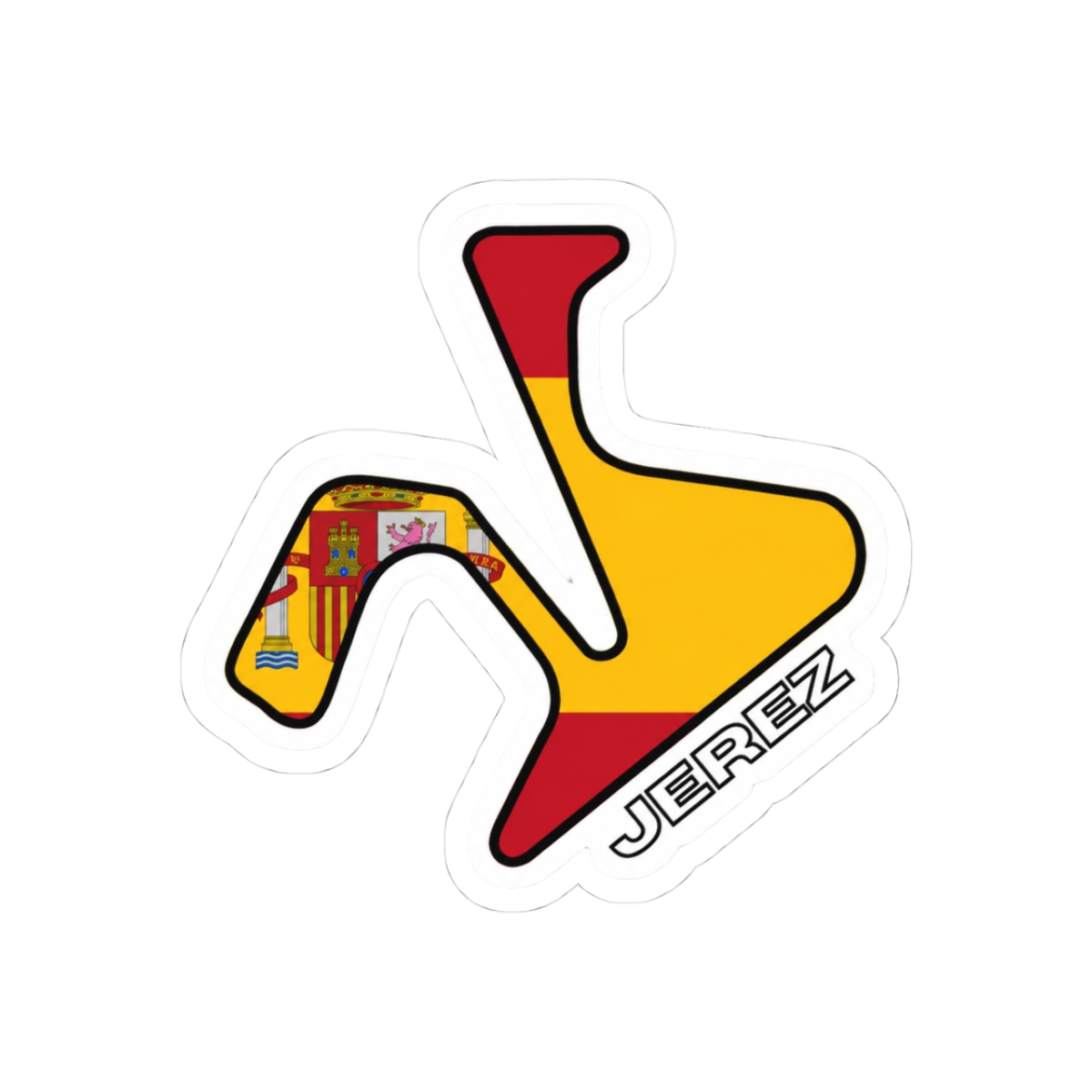 Jerez World Circuit GP Track Map Bold Sticker | MotoGP Racing Decal