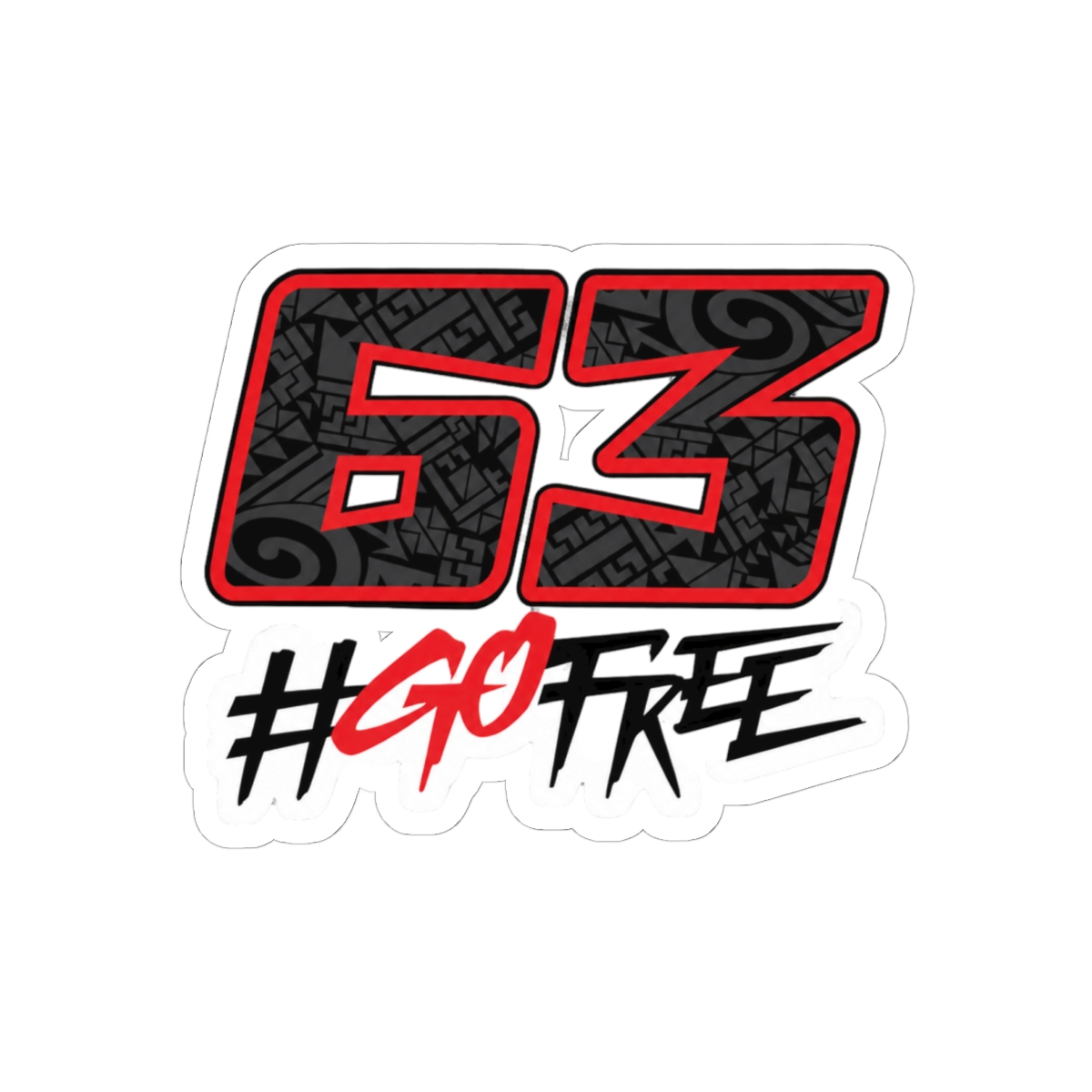 Pecco Bagnaia #63 Go Free MotoGP Sticker | Bold Ducati Fan Decal