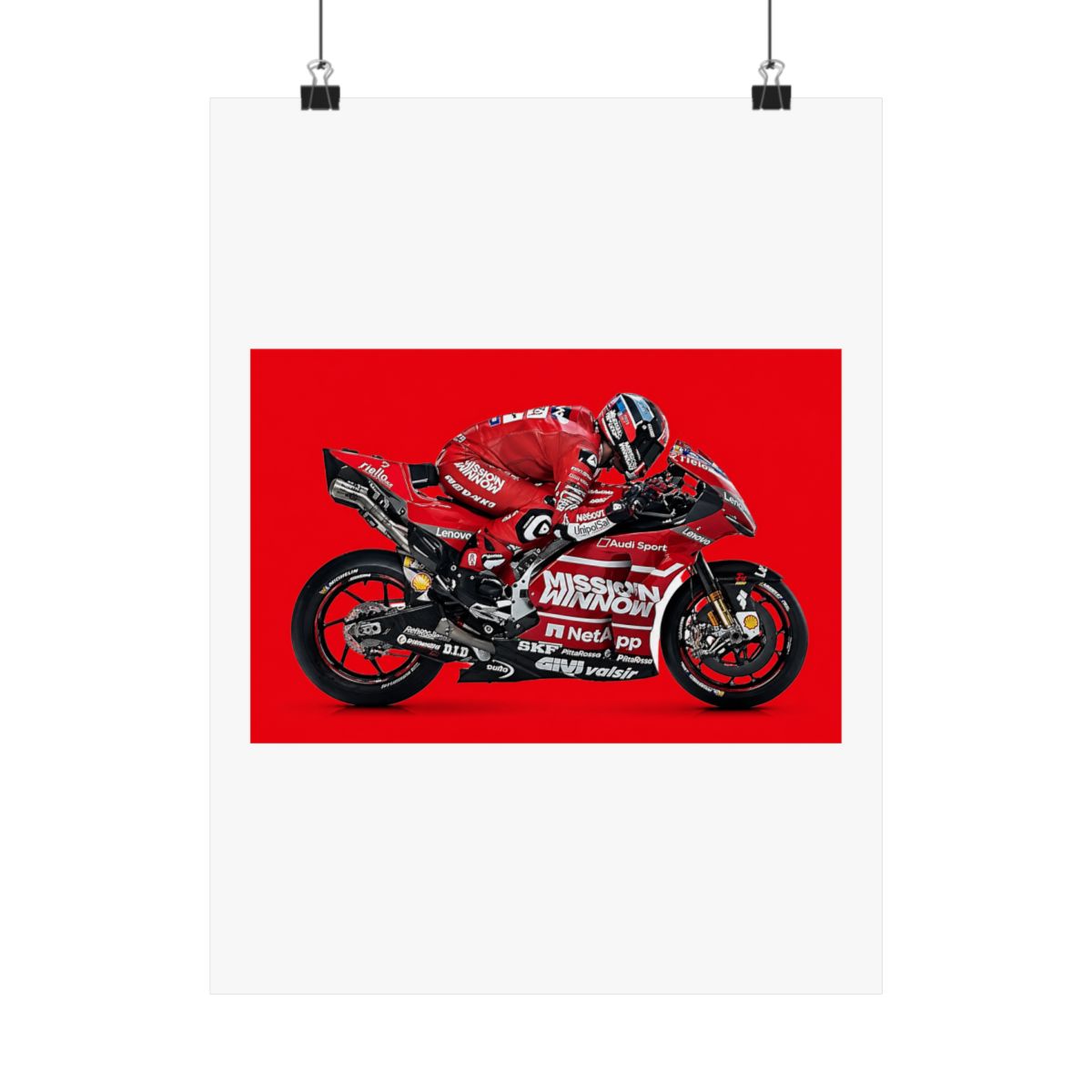 Laminated 42x24 Poster: Ducati desmosedici gp19 MotoGP Race Bike HD - alternate angle 5, merchandise