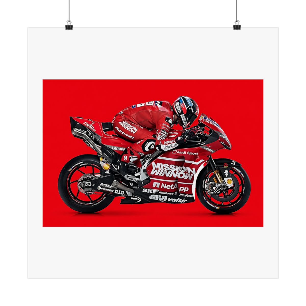 Laminated 42x24 Poster: Ducati desmosedici gp19 MotoGP Race Bike HD - alternate angle 3, merchandise