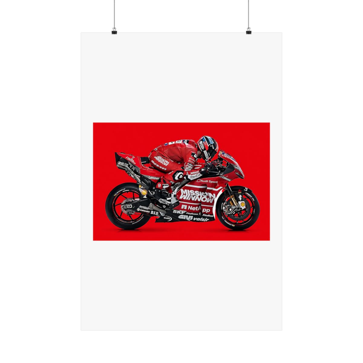 Laminated 42x24 Poster: Ducati desmosedici gp19 MotoGP Race Bike HD - alternate angle 4, merchandise