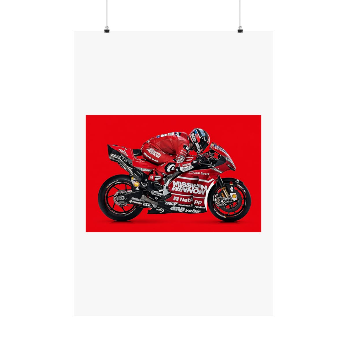 Laminated 42x24 Poster: Ducati desmosedici gp19 MotoGP Race Bike HD - alternate angle 5, merchandise
