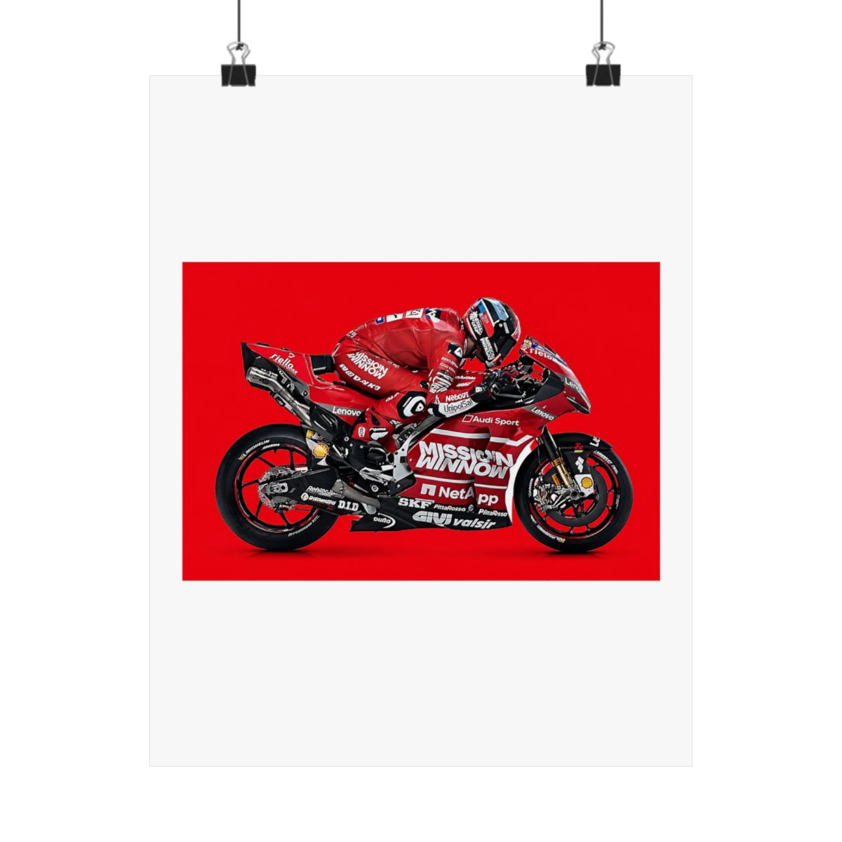 Laminated 42x24 Poster: Ducati desmosedici gp19 MotoGP Race Bike HD - alternate angle 2, merchandise