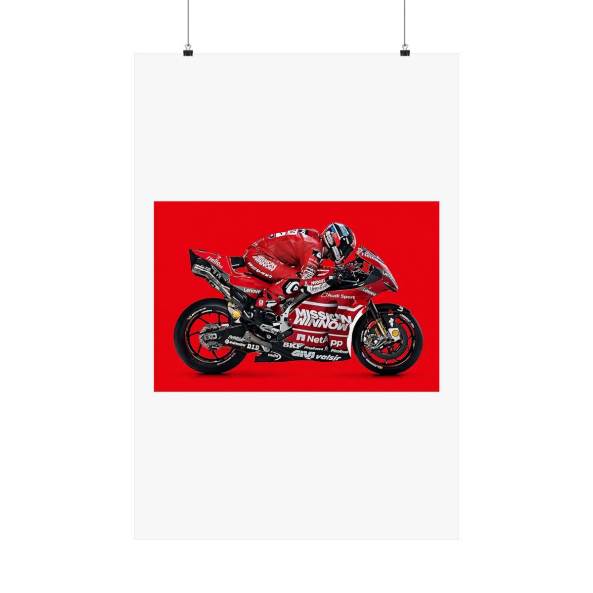 Laminated 42x24 Poster: Ducati desmosedici gp19 MotoGP Race Bike HD - alternate angle 3, merchandise
