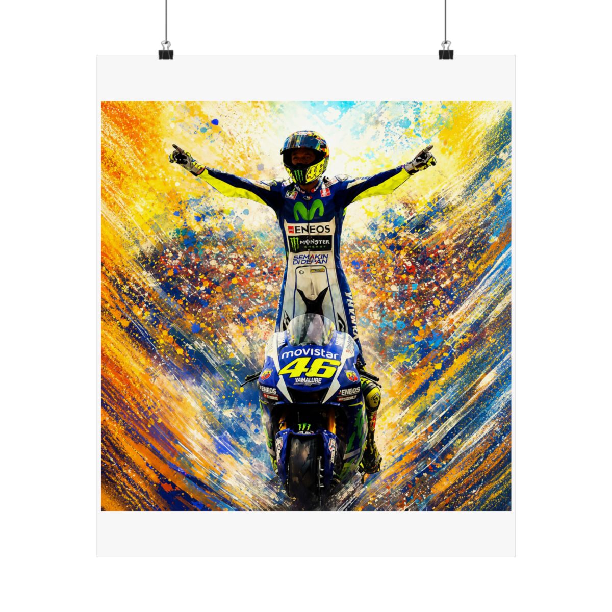 Valentino Rossi #46 Dutch GP Poster – MotoGP Racing Wall Art Print - alternate angle 5, merchandise