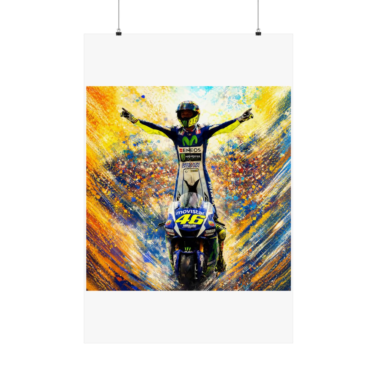 Valentino Rossi #46 Dutch GP Poster – MotoGP Racing Wall Art Print - alternate angle 2, merchandise