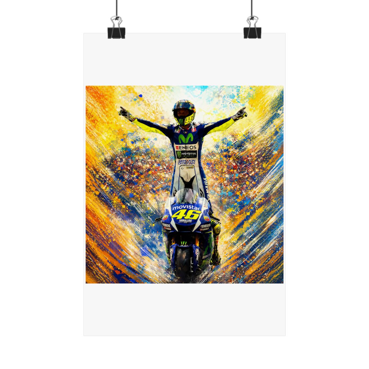 Valentino Rossi #46 Dutch GP Poster – MotoGP Racing Wall Art Print - alternate angle 5, merchandise