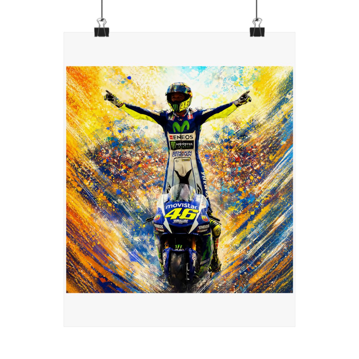 Valentino Rossi #46 Dutch GP Poster – MotoGP Racing Wall Art Print - alternate angle 4, merchandise